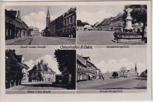 Bayern - Osterhofen bay. Ostmark sw-Mehrbild-AK (AH-Straße etc.) gelaufen 1944