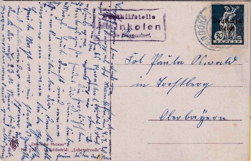 DR-Infla - Posthilfstelle Mainkofen T. Deggendorf Ra3 Karte n. Trostberg 1920