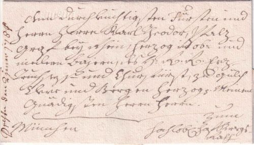 Bayern - Pappenheim Schreib-L1 Blindabschlag Brief an Kurfürst Karl II. 1787