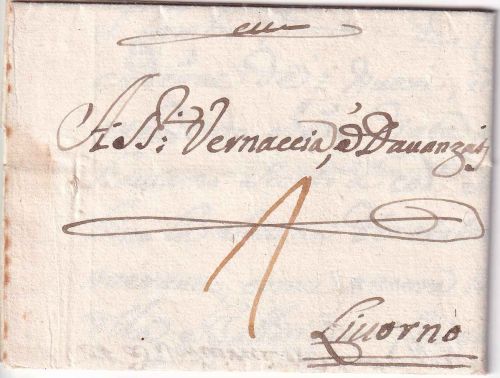 Italien - Florenz 1700 Brief n. Livorno - mit Inhalt