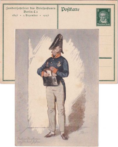 DR - 8 Pfg. Beethoven Sonderganzsache 100 J. Briefpostamt Berlin C2 1927 ungebr.