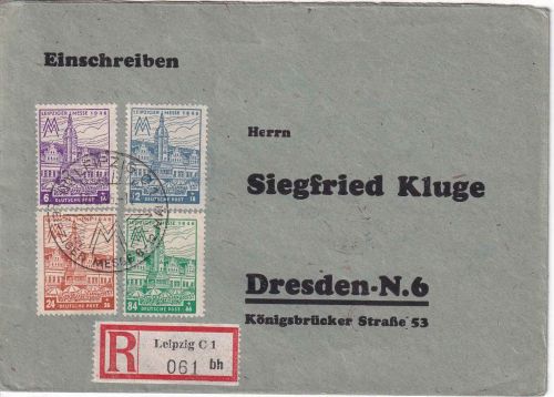SBZ/West-Sachsen - Leipziger Messe 1946 Satzbrief/Einschreiben SST Leipzig