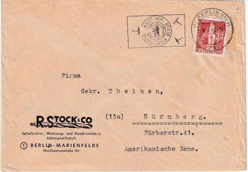 Berlin - 24 Pfg. Stephan Brief Berlin SW11 - Nürnberg 4.5.49