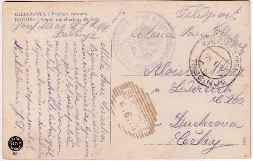 Österreich - Trebinje KuK Militärpost Feldpostkarte n. Seidowitz 1915