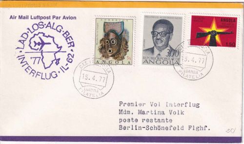 Angola - Interflug Erstflug Luanda - Berlin/Ost 15.4.77