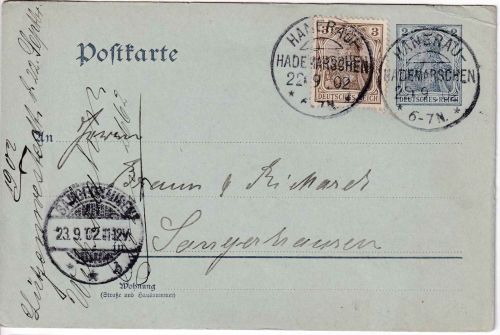 DR - Hanerau-Hademarschen 22.9.02 KOS 2x a. Ganzsache n. Sangerhausen