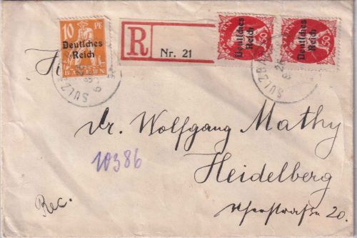 DR-Infla - 10+2x50 Pfg. By-Abschied/DR Einschreibebrief Sulzbach a/I. 26. SEP 20