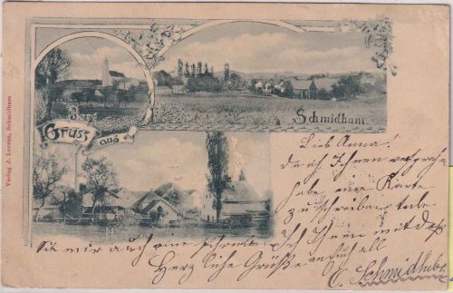 Bayern - Schmidham (Ruhstorf) sw-Mehrbild-AK gelaufen 1901