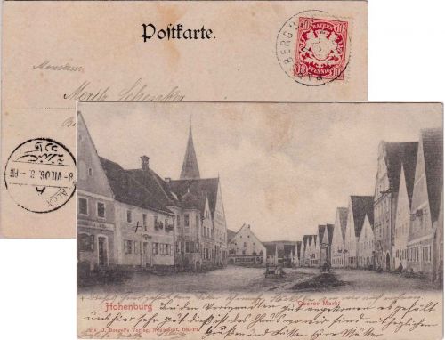 Bayern - 10 Pfg. Wappen Karte n. ÄGYPTEN Parsberg 2 Bhf. - Alexandrien 1906