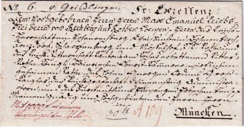 Württemberg/Bayern - v. Geißlingen Fahrpost-Wertbrief n. München ca. 1806/10
