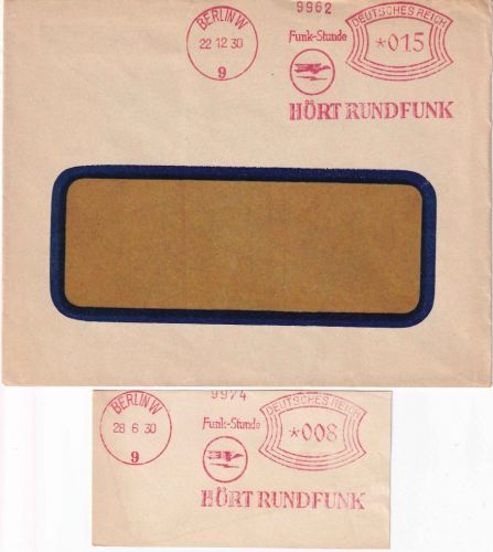 DR - Berlin W9 1930 15 Pfg. AFS "Funk-Stunde - hört Rundfunk" Brief