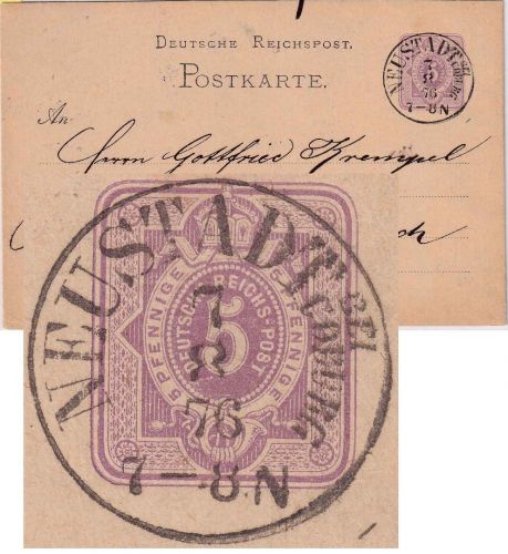 DR - Neustadt bei Coburg 7.8.76 klarer K1 5 Pfg. Ganzsache n. Judenbach