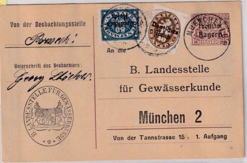 DR-Infla - 80+40 Pfg. By-Dienst-Abschied/DR Karte Presseck - München 2.4.22