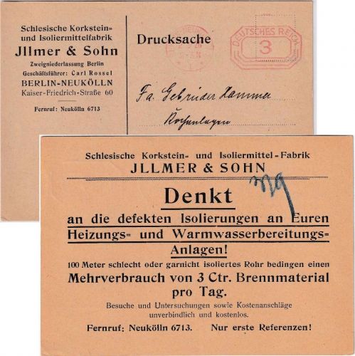 DR - Berlin-Neukölln 2.9.26 3 Pfg. Postfreistempel Ortsdrucksache