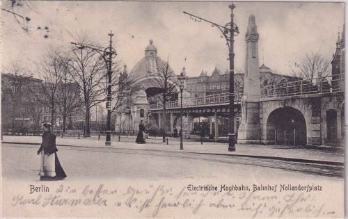 Berlin - Schöneberg Elektr. Hochbahn Bahnhof Nollendorfplatz sw-AK gelaufen 1903