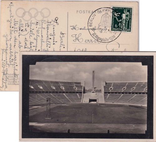 DR - Berlin Olympia Stadion 1936 SST AK (Stadion) n. ÖSTERREICH