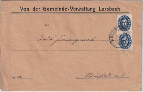 Bayern - 2x30 Pfg. Dienst-Abschied Brief Wolnzach - Neustadt a/D. 21.6.20