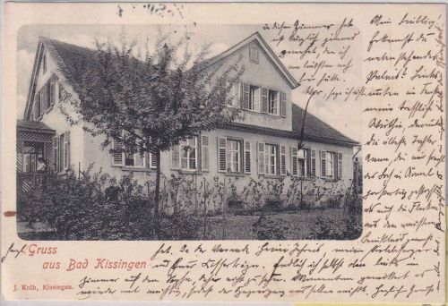 Bayern - Bad Kissingen Wohnhaus sw-AK gelaufen 1902