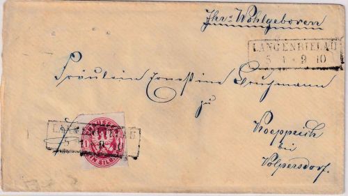 Preussen - 1 Sgr. Adler Brief Ra2 Langenbielau 5/1 - Volpersdorf