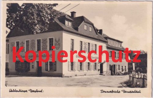 Schlesien - Reimswaldau Langwaltersdorf Gasthaus zum Hornschloß sw-AK ca. 1935