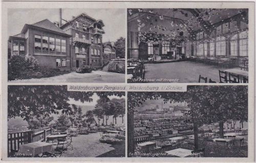 Schlesien - Waldenburg Kaiser-Friedrich-Baude Mehrbild-sw-AK ungebraucht ca 1935