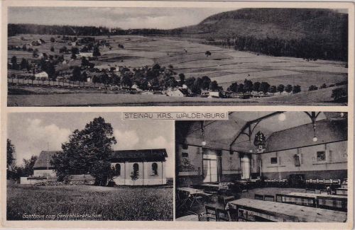 Schlesien - Steinau Kr. Waldenburg Gasthaus Mehrbild-sw-AK ungebraucht ca 1935