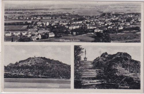 Schlesien - Striegau Ortsansicht Kreuzberg Mehrbild-sw-AK ungebraucht ca 1935