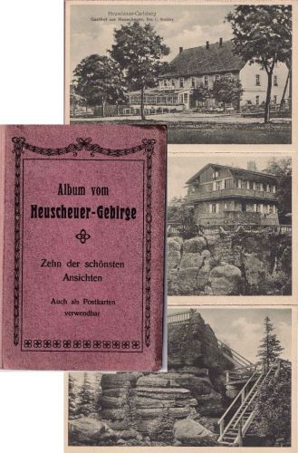 Schlesien - Heuscheuer Leporello mit 10 sw-Ansichtskarten ca. 1930