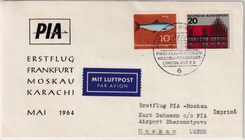 BRD - Pakistan International Airlines Erstflug Frankfurt Moskau 10.5.64