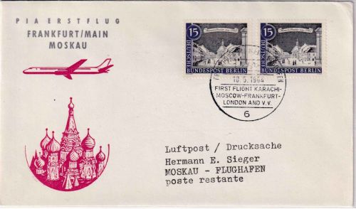 Berlin - Pakistan International Airlines Erstflug Frankfurt Moskau 10.5.64