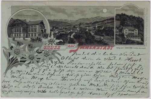 Bayern - Immenstadt Gruss aus Mondscheinlitho gelaufen 1899