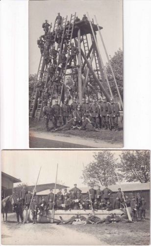 Bayern - Pioniere bei der Übung (München) 2 priv. Foto-AK ca. 1910 - ungebraucht