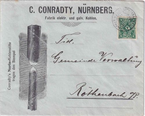 DR-Infla - 4 M. Posthorn illustr. Firmenortsbrief Röthenbach a.P. 20.11.22
