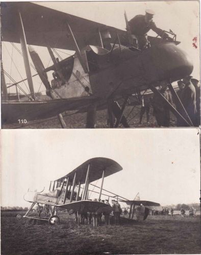England (DR) - Doppeldecker Flugzeug Airco DH1 2 Foto-Ansichtskarten Mai 1916