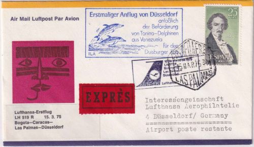Spanien - Lufthansa Sonderflug Delphin-Beförderung Las Palmas - Düsseldorf 1975