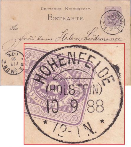 DR - Hohenfelde (Holstein) 10.9.88 KOS 5 Pfg. Ganzsache n. Bremen