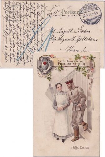 DR - Obernkirchen 1915 Feldpostkarte (Hilfsdienst/Frauenverein) n. Hameln