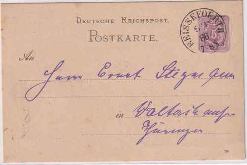 DR - Beissefoerth 25/11 86 K1 5 Pfg. Ganzsache n. Waltershausen