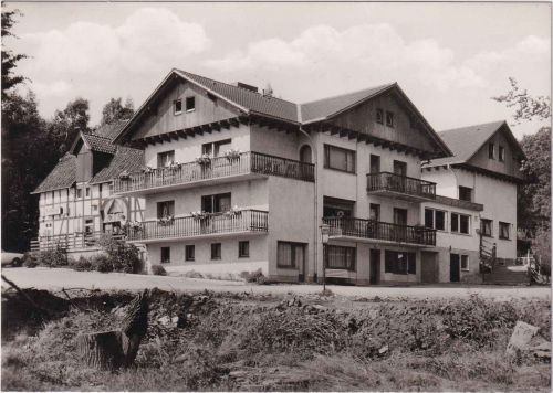 Niedersachsen - Schieder Restaurant Hotel Fischanger sw-Foto-AK ca. 1970