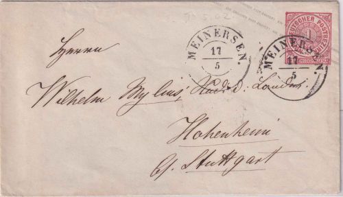NDP - 1 Gr. Ganzsache/Brief nachverw. Hannover-K2 Meinersen 17/5 - Hohenheim