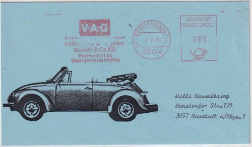 BRD - Georgsmarienhütte 1983 80 Pfg. AFS VAG Autohaus Drucksache n. Neustadt a/R