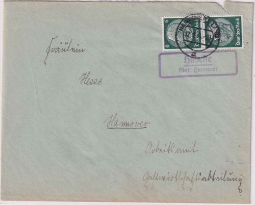 DR - Havelse ü. Hannover Landpost-Ra2 Brief n. Hannover 1934