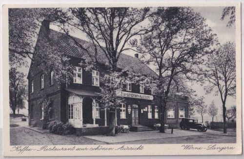 NRW - Werne Langern Restaurant zur schönen Aussicht sw-AK ungelaufen ca. 1930