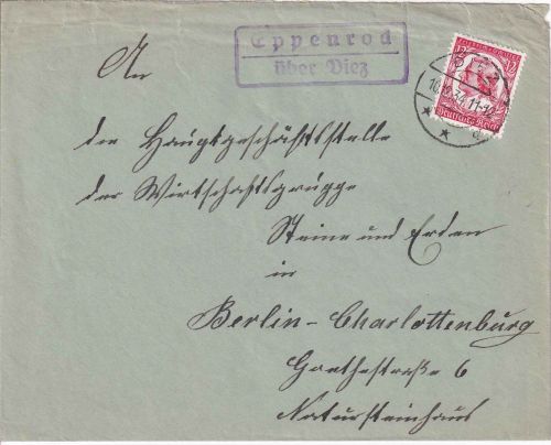 DR - Eppenrod ü. Diez Landpost-Ra2 Brief n. Berlin 1934