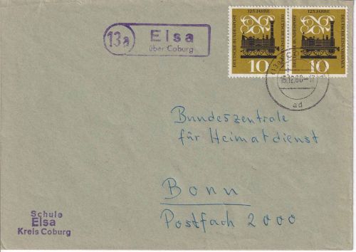 BRD - (13a) Elsa ü. Coburg Landpost-Ra2 Brief n. Bonn 1960