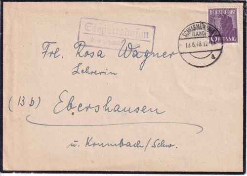 All.Bes. - Siegertshofen ü. Schwabmünchen Landpost-Ra2 Trauerdrucksache 1948