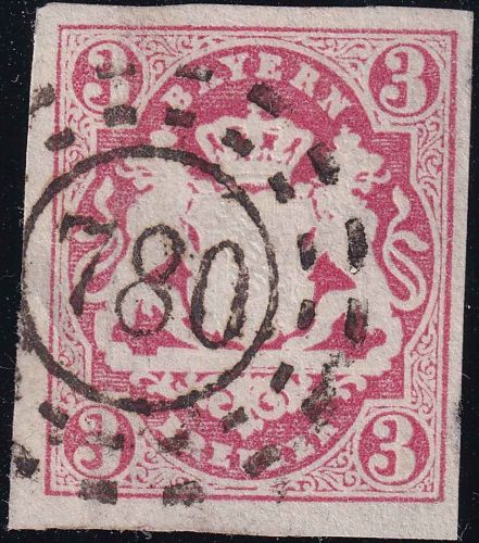 Bayern - 3 Kr. Wappen geschn. oMR 780 (Pretzfeld)
