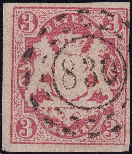 Bayern - 3 Kr. Wappen geschn. oMR 830 (Windischeschenbach)