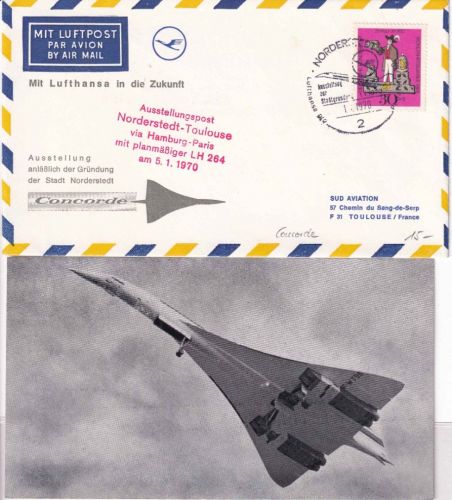 BRD - 30 Pfg. Wofa Luftpostdrucksache SST Norderstedt - Toulouse 1970
