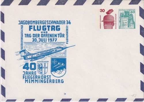 BRD - 30+40 Pfg. Privatganzsache Jabogeschw. 34 Flugtag Memmingerberg 1977